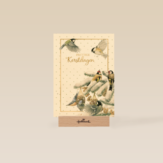 Kerstkaart klassiek Marjolein Bastin Kerst putter en koolmees