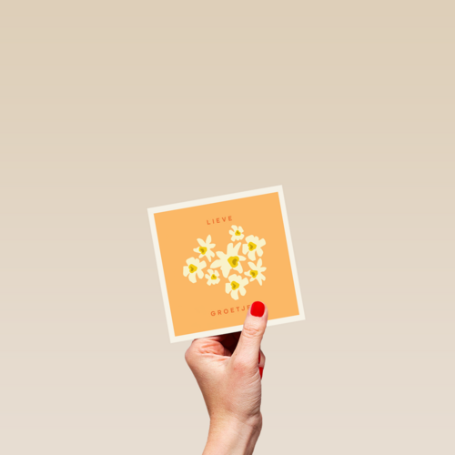 Lieve groetjes kaart met bloemen