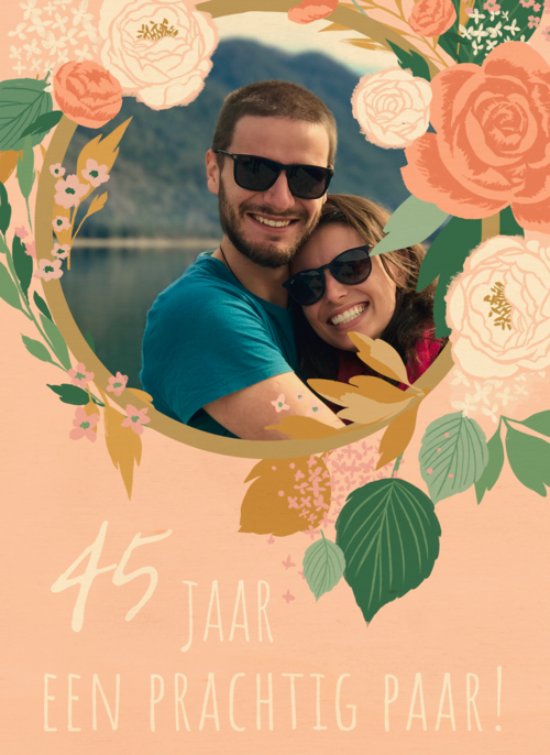 Houten Kaart Huwelijksjubileum | Houten Kaart Hallmark | Huwelijksjubileum | 45 Jaar Een Prachtig Paar Fotokaart