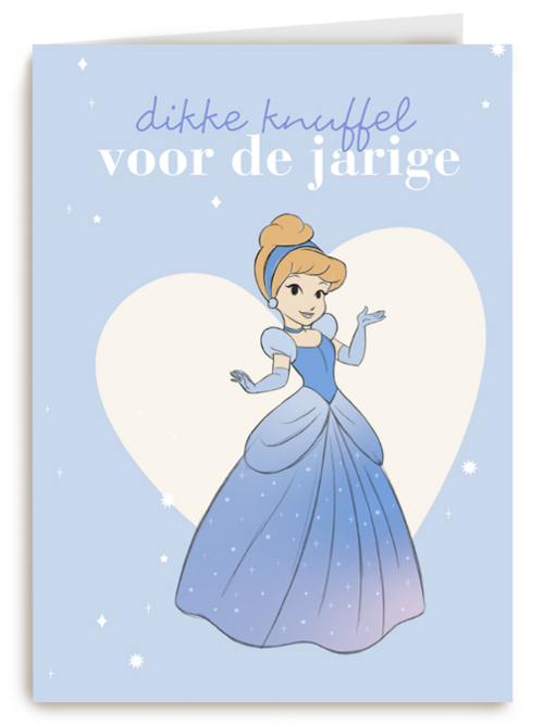 prinses kaart disney dikke knuffel voor de jarige assepoester