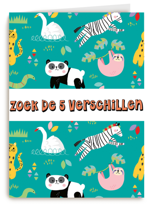 Kinderkaart Zoek de 5 verschillen