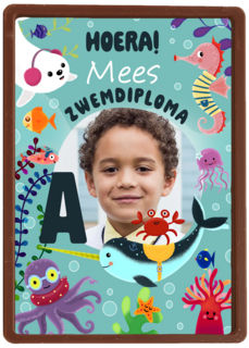 Zwemdiploma kaart met foto en naam