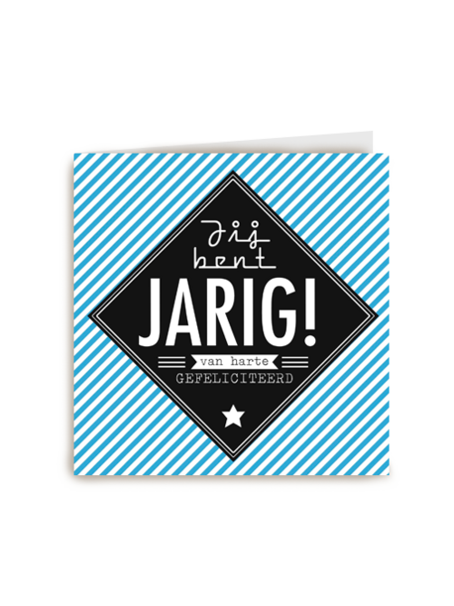 strepen blauw wit jij bent jarig