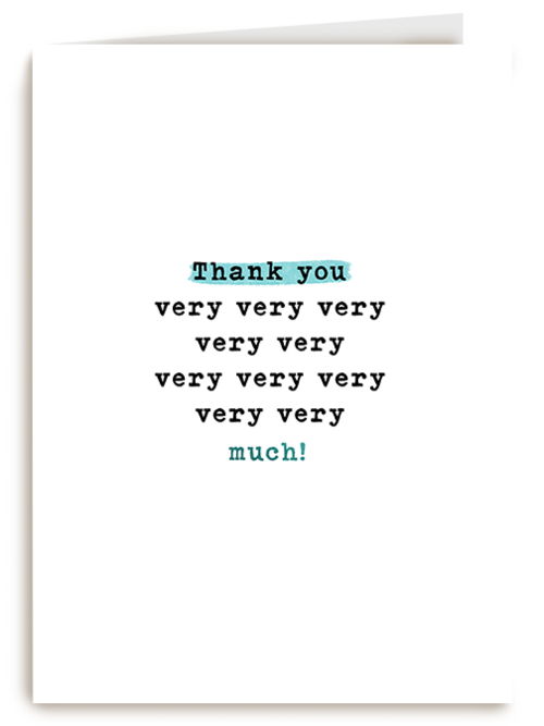 Kaart | Bedankt | Bedankt Thank You Very Very Very Much