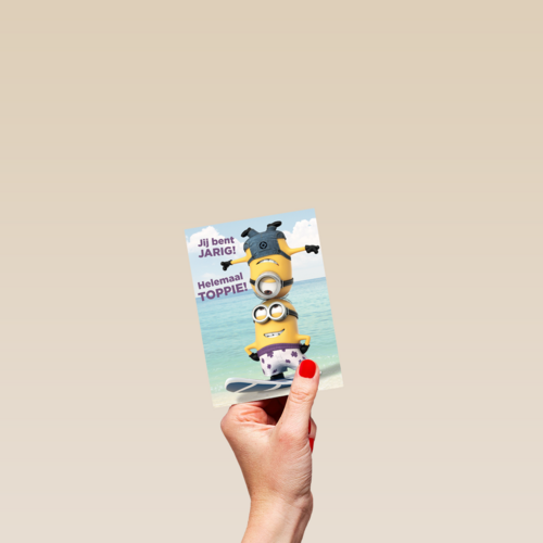 minions Stuart en Dave jij bent jarig helemaal toppie