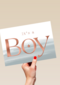 its a boy with metallic text