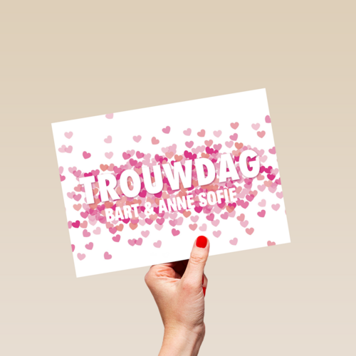 huwelijk jubileum kaart met confetti op de trouwdag van