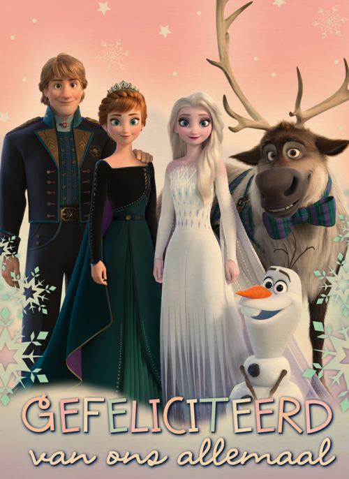 gefeliciteerd van Elsa anna Olaf Kristoff en sven