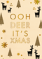 kerstkaart hip ooh deer it is christmas