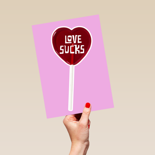 Valentijnskaart love sucks