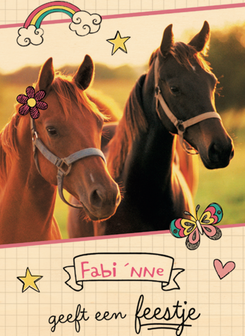 Houten Kaart Kinderfeest | Houten Kaart Hallmark | Kinderfeest | Verjaardagsfeest Meisje Paarden Zij Geeft Een Feestje