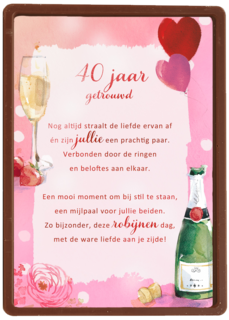 Huwelijksjubileum kaart 40 jaar getrouwd More than Word