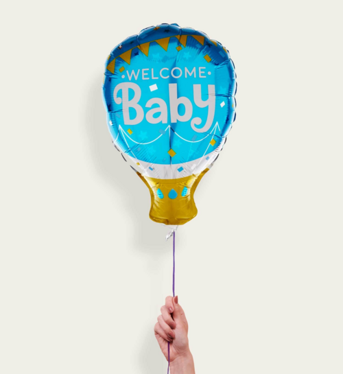 Ballon Welcome Baby Blauw