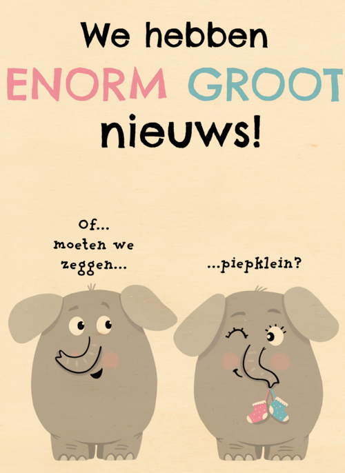 Houten Kaart Zwangerschap Aankondiging | Houten Kaart Hallmark | Zwangerschap Aankondiging | Zwangerschap We Hebben Enorm Groot Nieuws