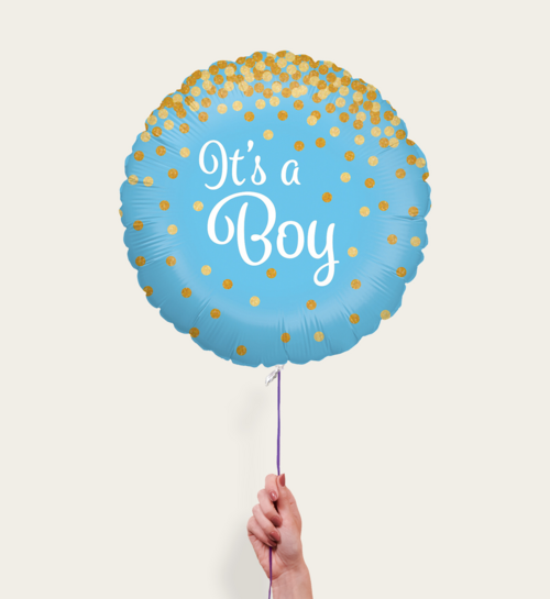 Ballon Baby Boy Blauw Goud