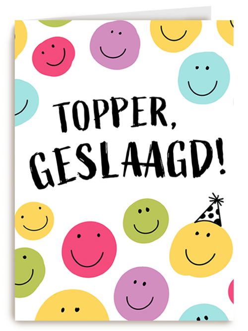 Kaart Hallmark | Felicitatie Diploma Examenfeest | Geslaagd Topper Smilies