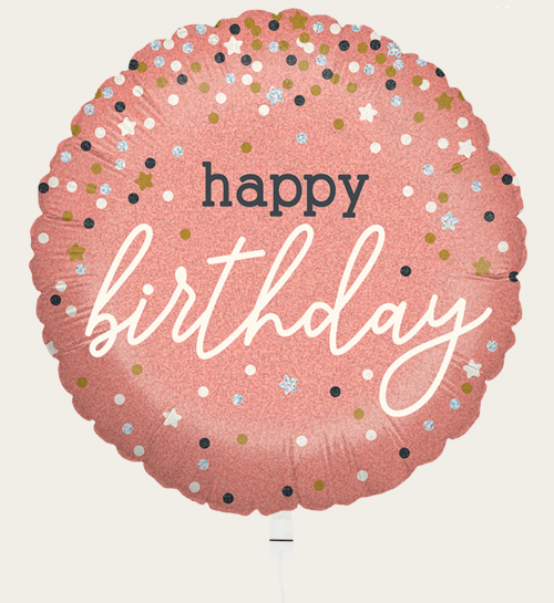 Ballon Happy Birthday Star Rosegoud