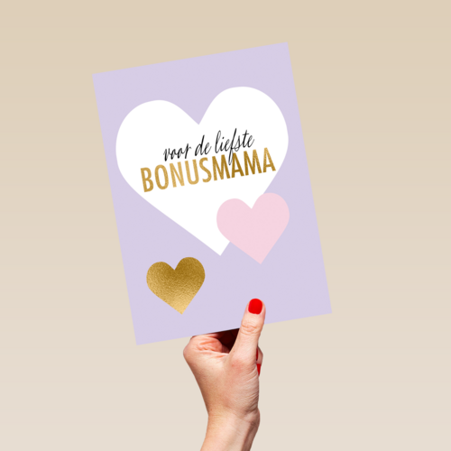 moederdag kaart stijlvol voor de liefste bonus mama