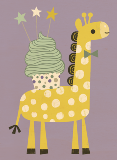 giraffe met cupcake