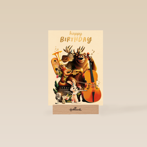 Folio verjaardagskaart dieren orkest