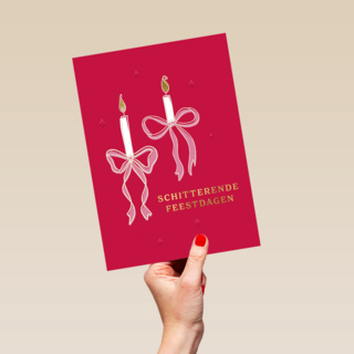 Schitterende Feestdagen Kaarsen Met Strik