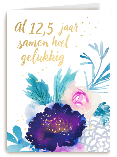 huwelijkskaart 12 en een half jaar samen heel gelukkig