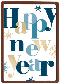 nieuwjaarskaart happy new year met ijskristallen