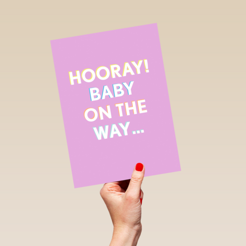 Zwanger felicitatiekaart Hooray baby on the way