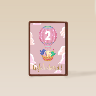 Verjaardagskaart meisje roze leeftijd