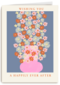 Getrouwd kaart met bloemen