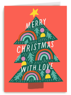Kerstkaart hip Merry Christmas with love