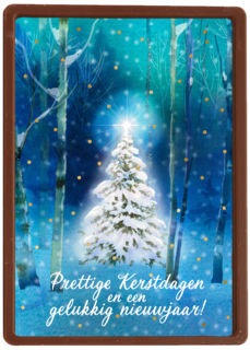 Kerstkaart zakelijk Kerstboom in het bos