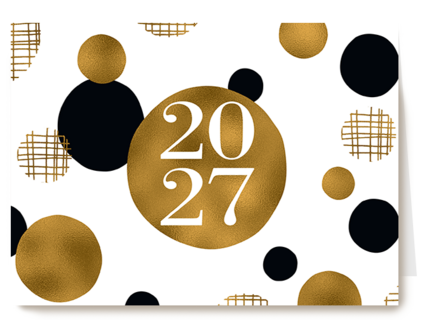 Nieuwjaar 2026 gouden ballen