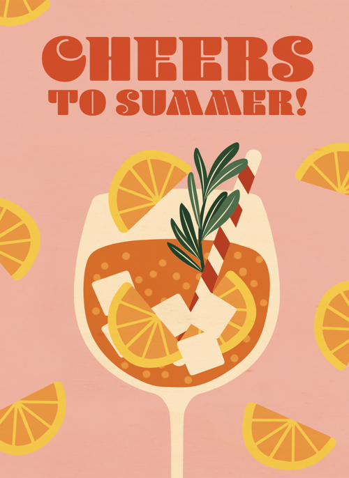 Houten Kaart Groetjes Uit | Houten Kaart Hallmark | Groetjes Uit | Cheers To Summer Cocktail