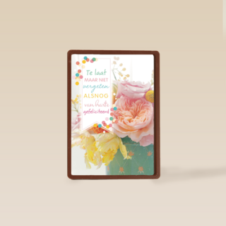 verjaardag kaart te laat maar niet vergeten gefeliciteerd