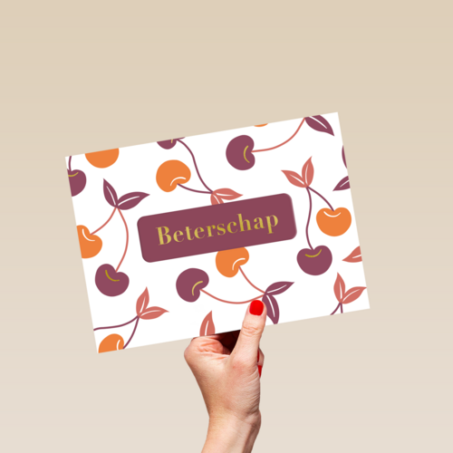 Beterschapskaart gekleurde kersen
