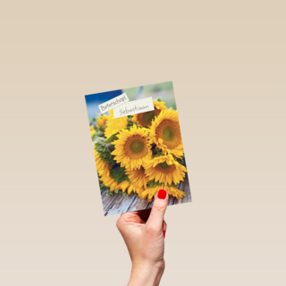 beterschapskaart met zonnebloemen