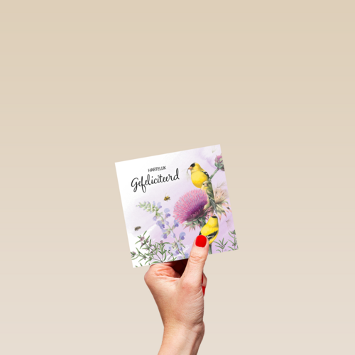 Kaart flowers by Marjolein Bastin Hartelijk gefeliciteerd kaart