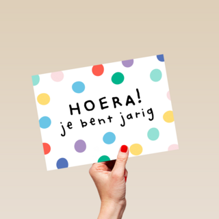 verjaardag kaart stijlvol hoera je bent jarig