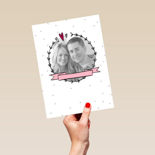 fotokaart wij geven een huwelijksfeest