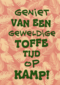 op kamp kaart toffe tijd