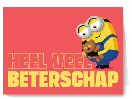 Minions beterschapskaart met Bob