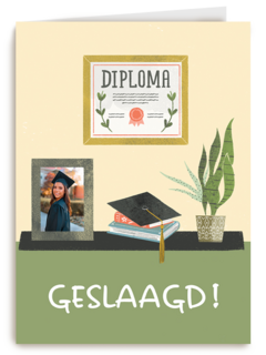 geslaagd fotokaart bureau met foto