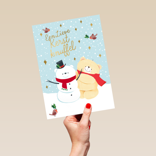 kerstkaart forever friends een lieve kerst knuffel