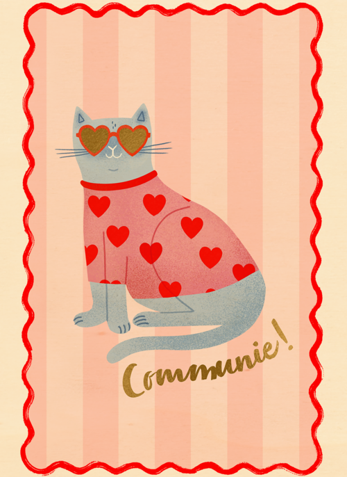 Houten Kaart Communie | Houten Kaart Hallmark | Communie | Communie Coole Lieve Kat