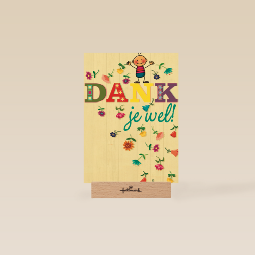 smile kaart bloemetjes dank je wel