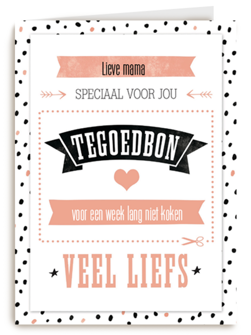 moederdag hip tegoedbon speciaal voor jou mama