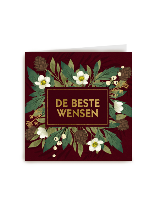 Kerstkaart klassiek de beste wensen