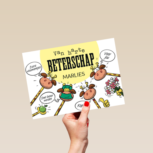 funny mail van harte beterschap giraffe