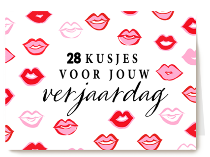 Verjaardagskaart kusjes voor jouw verjaardag